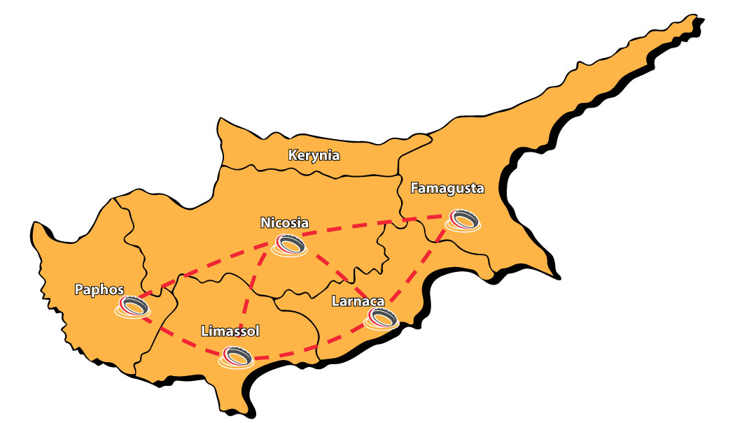 Motorace dealer network across Cyprus